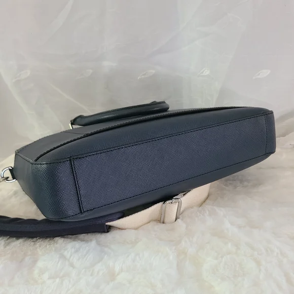 UNISEX Michael Kors Men’s Cooper Briefcase/Laptop Bag in Navy Saffiano Leather - Picture 5 of 11